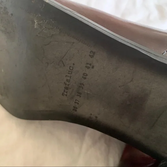 Zara oxblood ankle chunky heel boots (s6) - Picture 8 of 8